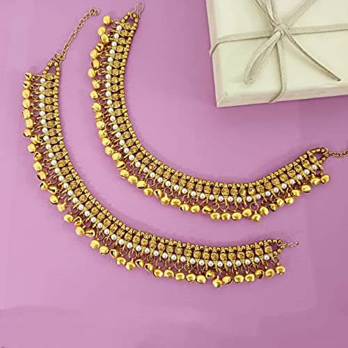 Image of Efulgenz Indian Anklets Bridal Payal Ghungroo Jhanjara Bells Ankle Bracelet