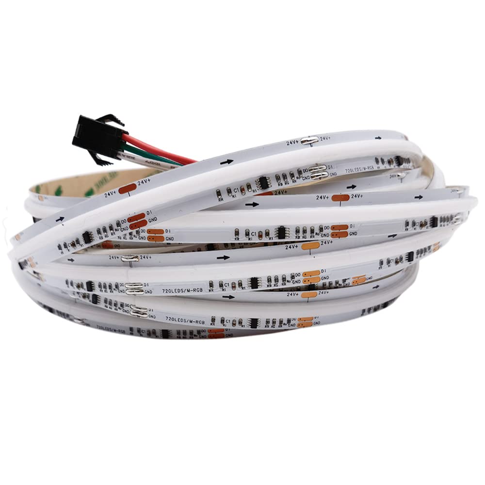 Tiras LED COB de colores completos 720 LEDs/m WS2811 Smart RGB direccionable magia digital pixeles luces DC12 V/24 V, no resistente al agua (WS2811 720LEDs COB 24 V)