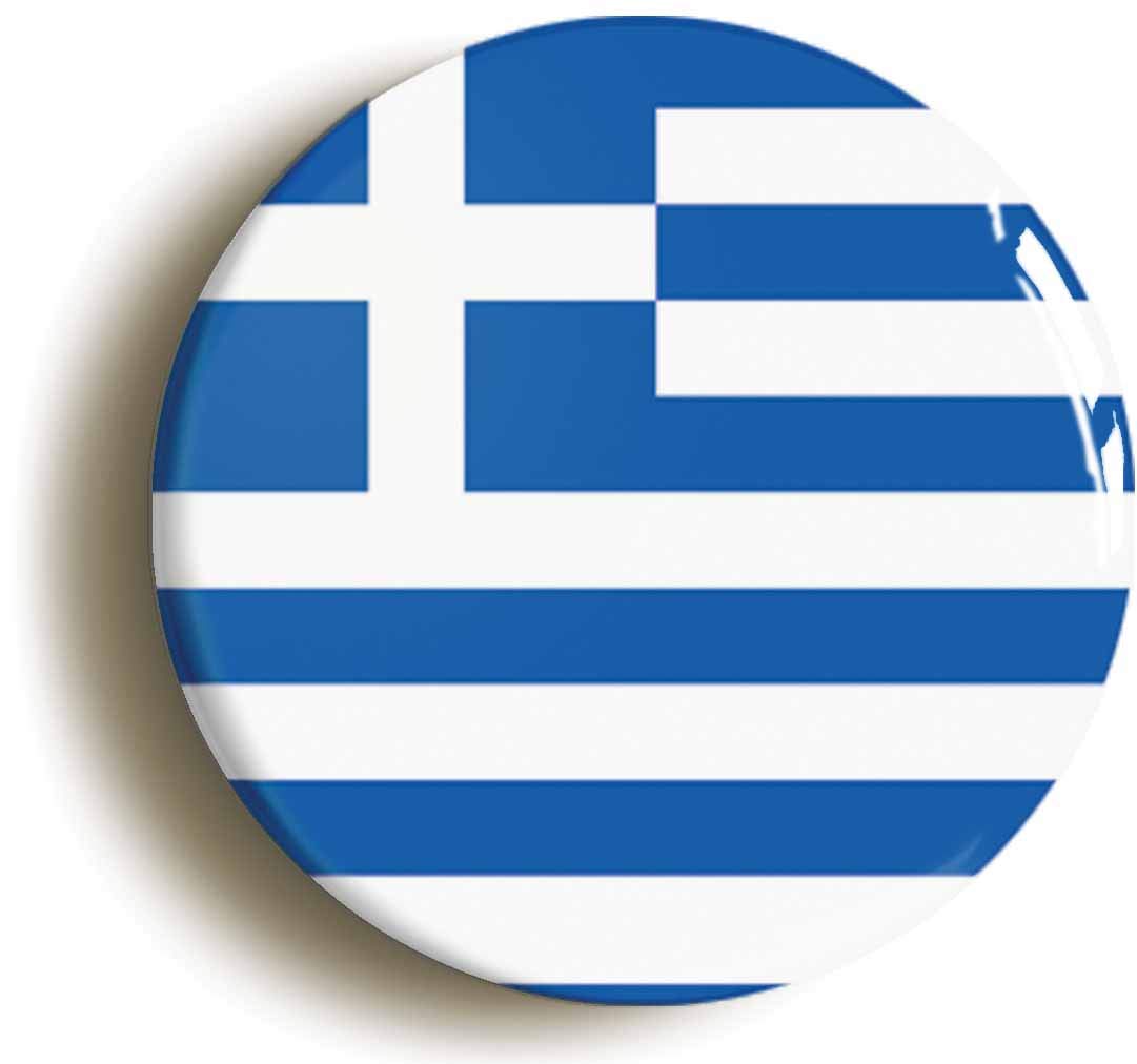 Greece Greek National Flag Fridge Magnet (Circular 2inch / 50mm Diameter)
