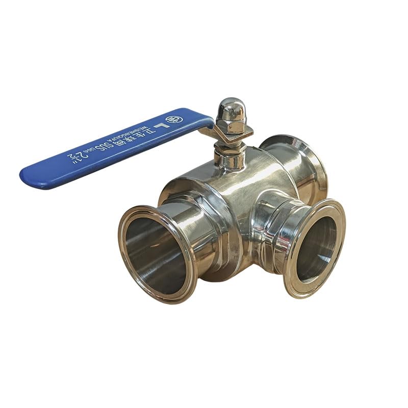 Valvola a sfera a tre vie tipo L da 25 mm, valvola a sfera direzionale a sgancio rapido manuale Tri Clamp in acciaio inossidabile