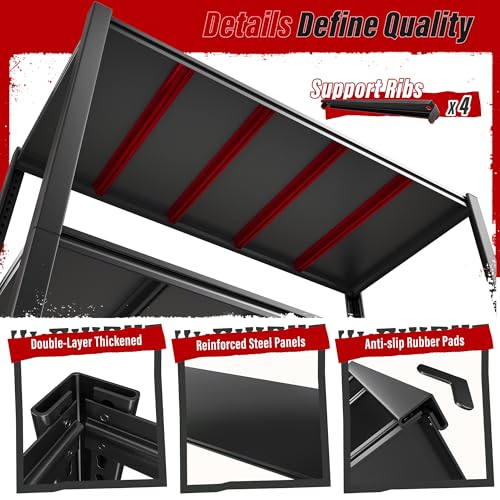 REIBII 48" W Garage Shelving 2500LBS Storage Shelves Adjustable Metal Shelving Heavy Duty Garage Shelves for Warehouse Pantry Basement 48" W x 72" H x 18" D - Thumbnail 5