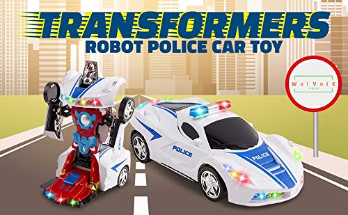 Carro Robô Policial Transformes Com Movimento Som E Luzes para crianças robo transforme