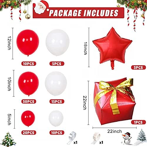 Valentine Day Balloon Arch Garland Kit Red White Balloons, Valentines Party Balloons Decorations with 4D Gift Box Foil Red Stars Balloon for Wedding Propose Prom Party Supplies Decorations