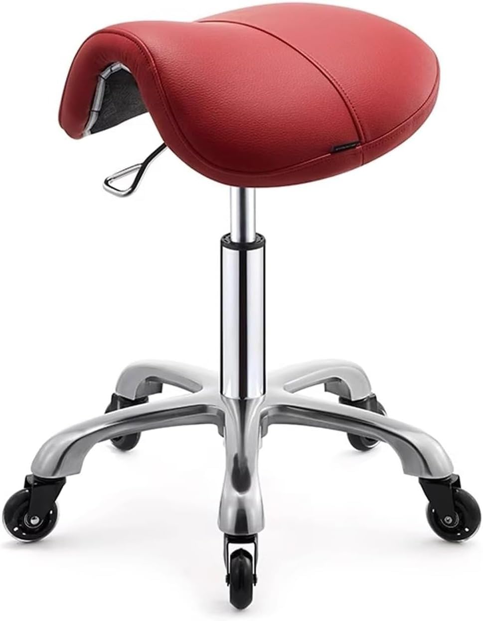Regulowany fotel podsiodłowy z kółkami – wyściełany taboret do salonu, spa, biura i użytku domowego – ergonomiczna wygodna konstrukcja