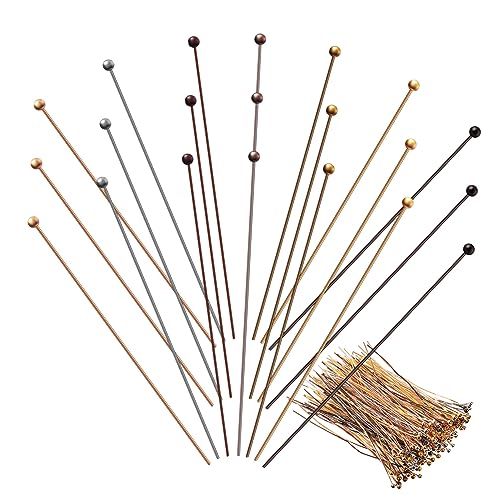 Beatifufu 200 Pcs Thin Ball Head Needles for Jewelry Making Earring Tool Bracelet Necklace DIY Accessories