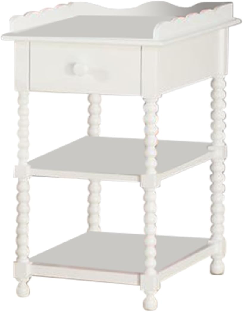 InRoom Furniture Designs White Finish Wood Jenny Lind Nightstand