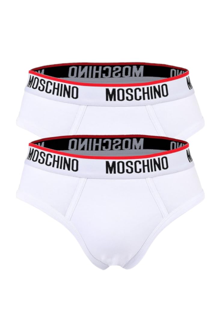 MoschinoPack of 2 Slips with Logo in Elastic Model A1392 4300 White