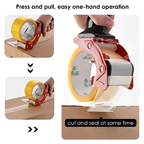 Handheld Klebebandabroller, mit extra Klinge Verpackung Karton Cutter, Paketklebeband Paketbandabroller Packband Paketband Papierklebeband Abroller Handabroller Kleberoller Klebebandspender,Rot