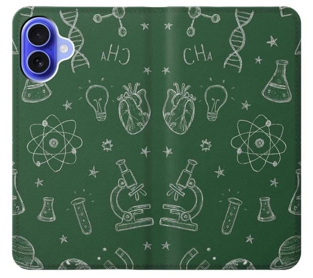 Housse cuir iPhone 16 science chalkboard pour le bureau - 3