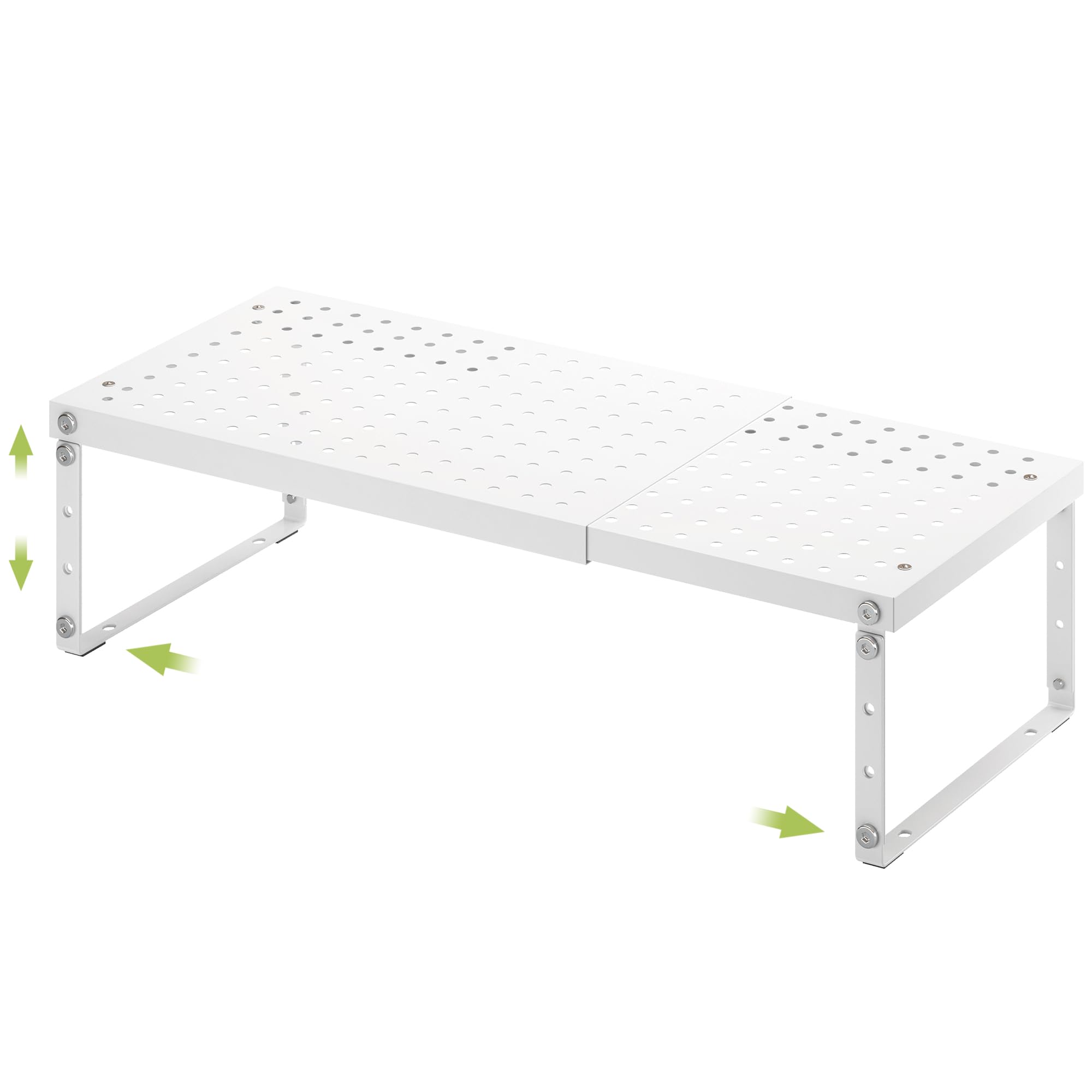 Expandable Cabinet Organizer Shelf With Adjustable Height, Stackable Kitchen Countertop Organizer Rack, Adjustable Shelf Riser For Kitchen Counter, Pantry, Cupboard, Desk, Tabletop