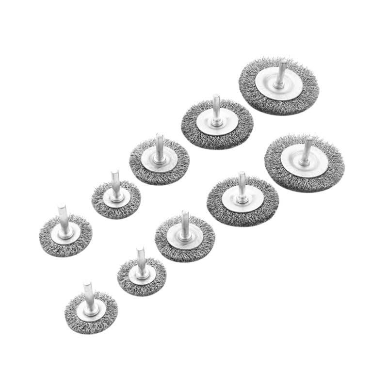 yaoqijie 12Piece Wire Wheel Cup Brush Set 0.0118in Coarse Crimped Steel 1/4in Round Shank for Drill