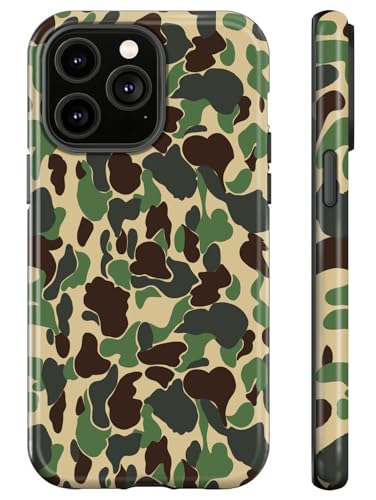 Coque iPhone 14 antichoc camouflage vert protection double couche iPhone 13