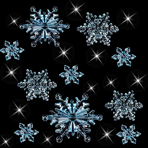 HERZWILD Christbaumschmuck Schneeflocken Anhänger 35 Stück - Klare...