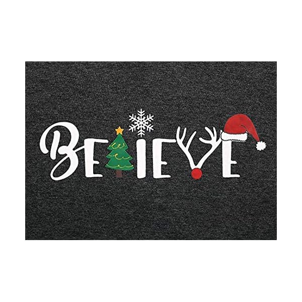 Christmas Believe Tree Shirt Cute Short Sleeve Christmas Graphic Tee Shirts Tops for Women Christmas Shirts Gray
