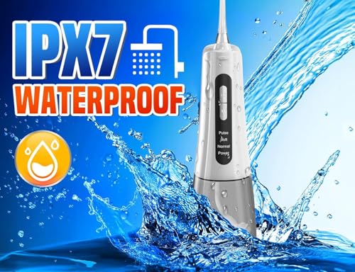 Water Dental Flosser Pick for Teeth 4 Modes Cordless Portable Water Teeth Cleaner Rechargeable Irrigation Cleaner IPX7 Waterproof 300ML Electric Professional Flossing Cleaning Picks for Home & Travel — view 5