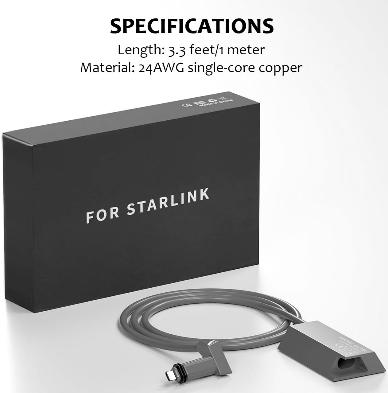 Starlink Ethernet Adapter for Wired External Network Gen2, Generic Starlink Ethernet Adapter Satellite Internet V2,Stable Connectivity
