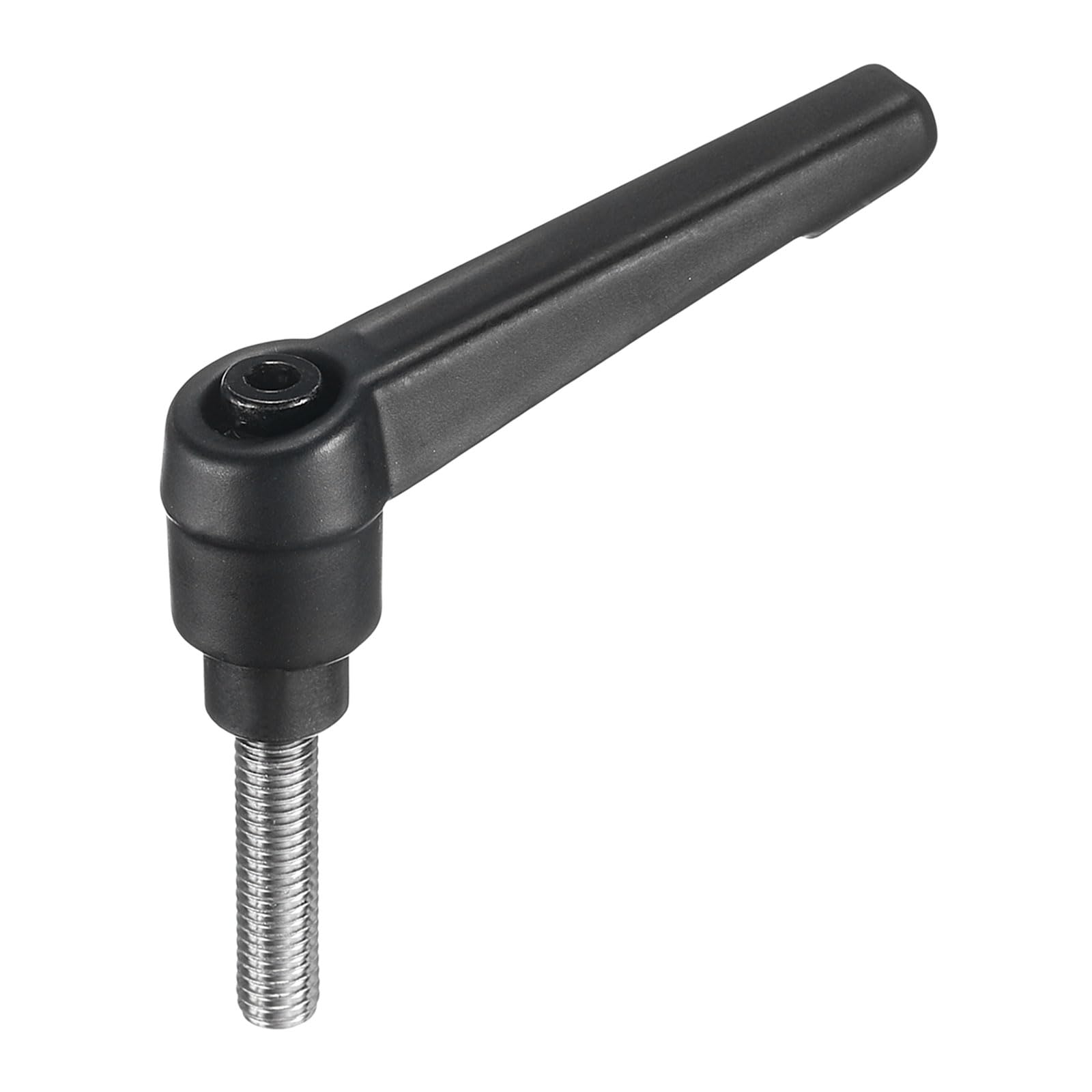 uxcell Adjustable Clamping Lever Handle M6 x 25mm Metric 304 Stainless Steel Male Threaded Stud Hand Knobs Push Button Ratchet Rotating Screw Handles Bolts with Locking Lever Black