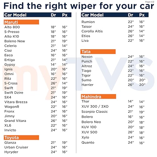Image of myTVS Frameless Wiper Blade For Front Wind Shield | Size 24 inch Inch