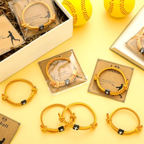 Tondiamo 12 Set Sport Bracelets Baseball Softball Basketball Team Gift Adjustable Rope Jesus Cross Bracelet Christian Religious Gift for Men Women Christian Baptism Gifts2