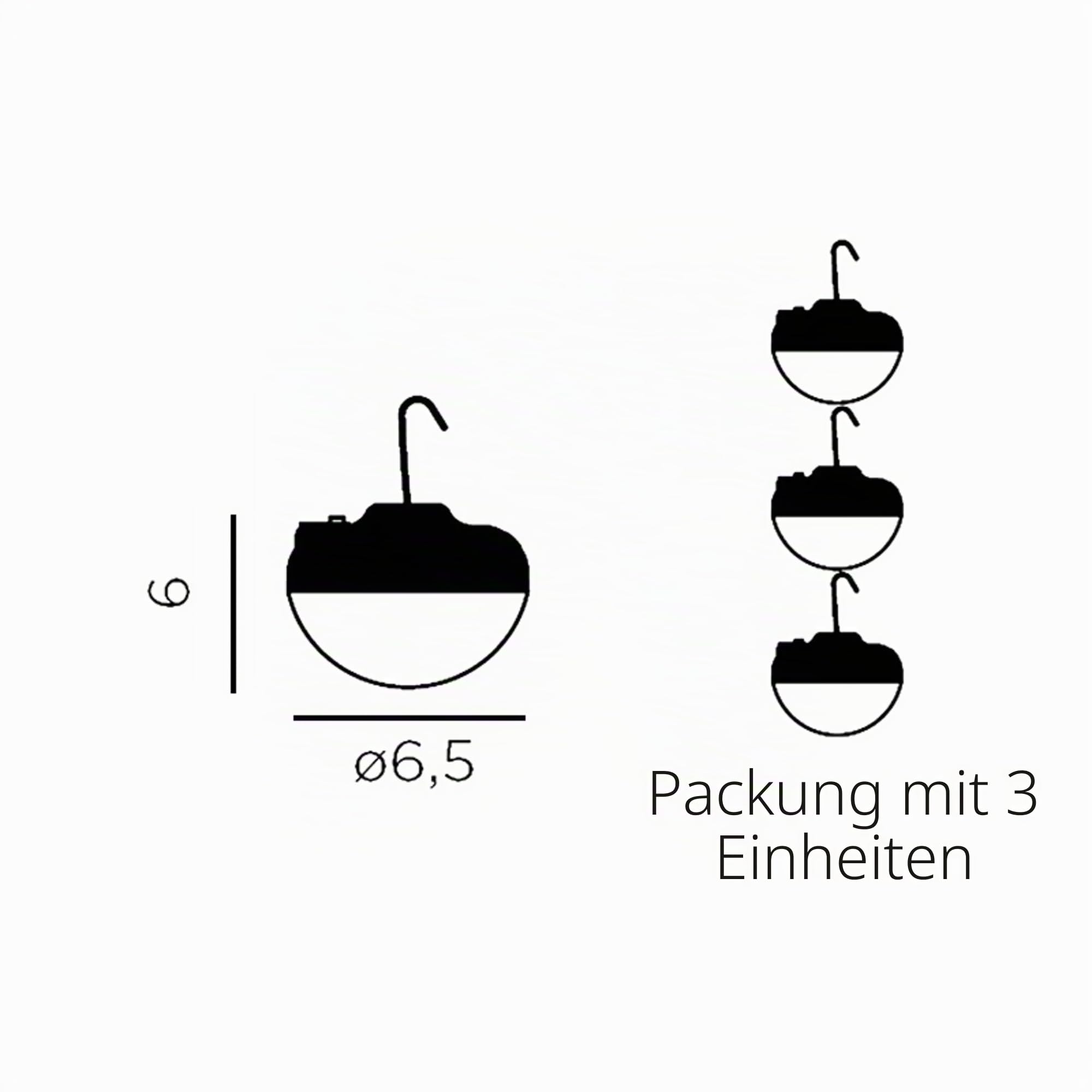 Newgarden Cherry Mini LED-Strahler tragbar wiederaufladbar 3 Stück Weiß