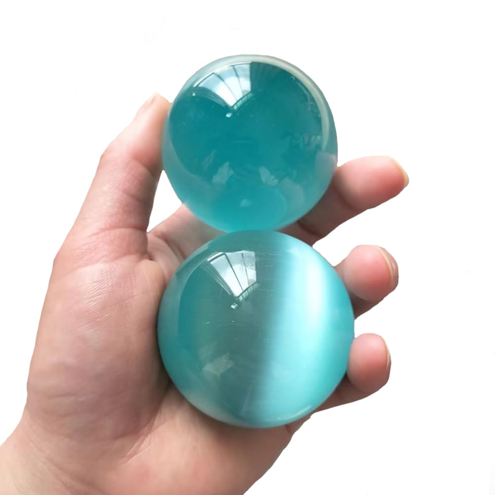 健康アクセサリー Supreme l Health Balls Amazon.com: 1.57 Inches Light Blue Artificial Tiger Eye Crystal