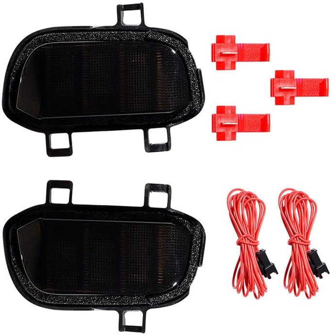 Side Mirror Turn Signal Light, Compatible with Chevrolet Silverado 1500, 1500 LD Compatible with GMC Sierra 1500, Smoke Lens Dynamic Amber + Solid White Light LED Turn Signal Puddle Light