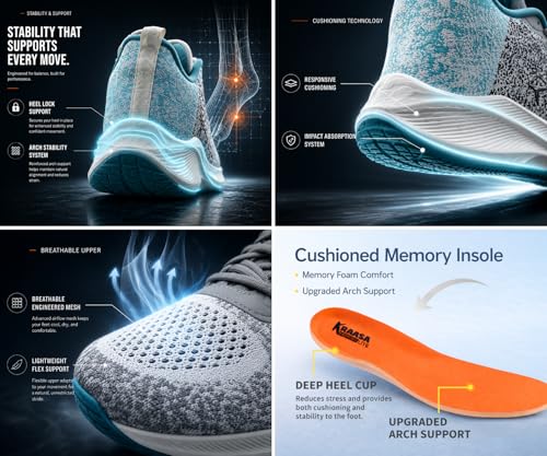 Image of Kraasa Men's Running Shoes | Breathable Mesh Upper | Lightweight Phylon Sole | Cushioned EVA Insole | Comfortable Sports & Casual Sneakers for Gym, Walking & Daily Use