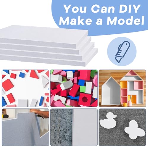 Frienda 12 Pcs Foam Board Bulk 12" x 7.5" x 1/2" Xps Foam Sheet Panel for DIY Crafts Sculpture Modeling Floral Arrangements School Home Office Art (White) - Image 6