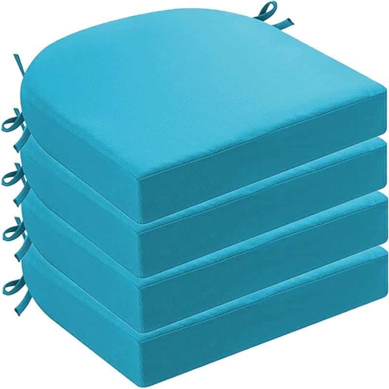 DOGACA Outdoor Chair Cushions Set of 2 4 6, Waterproof U-Shaped Seat Cushion with Ties & Zipper, Removable Washable Patio Chair Pads for Garden, Patio, Camp(13,4pcs:48 * 48 * 5cm) โ image 1