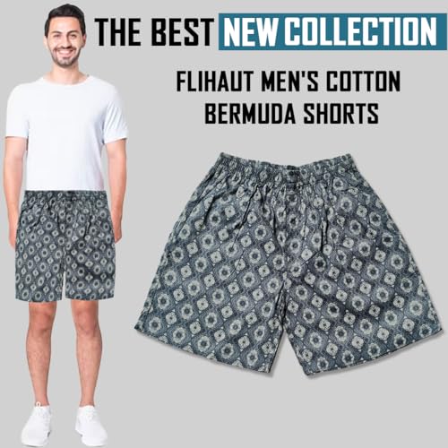 Image of Men's Cotton Shorts Waistband, Zip Fly, 1 Zip Pocket, Back Pockets (Pack of 2)