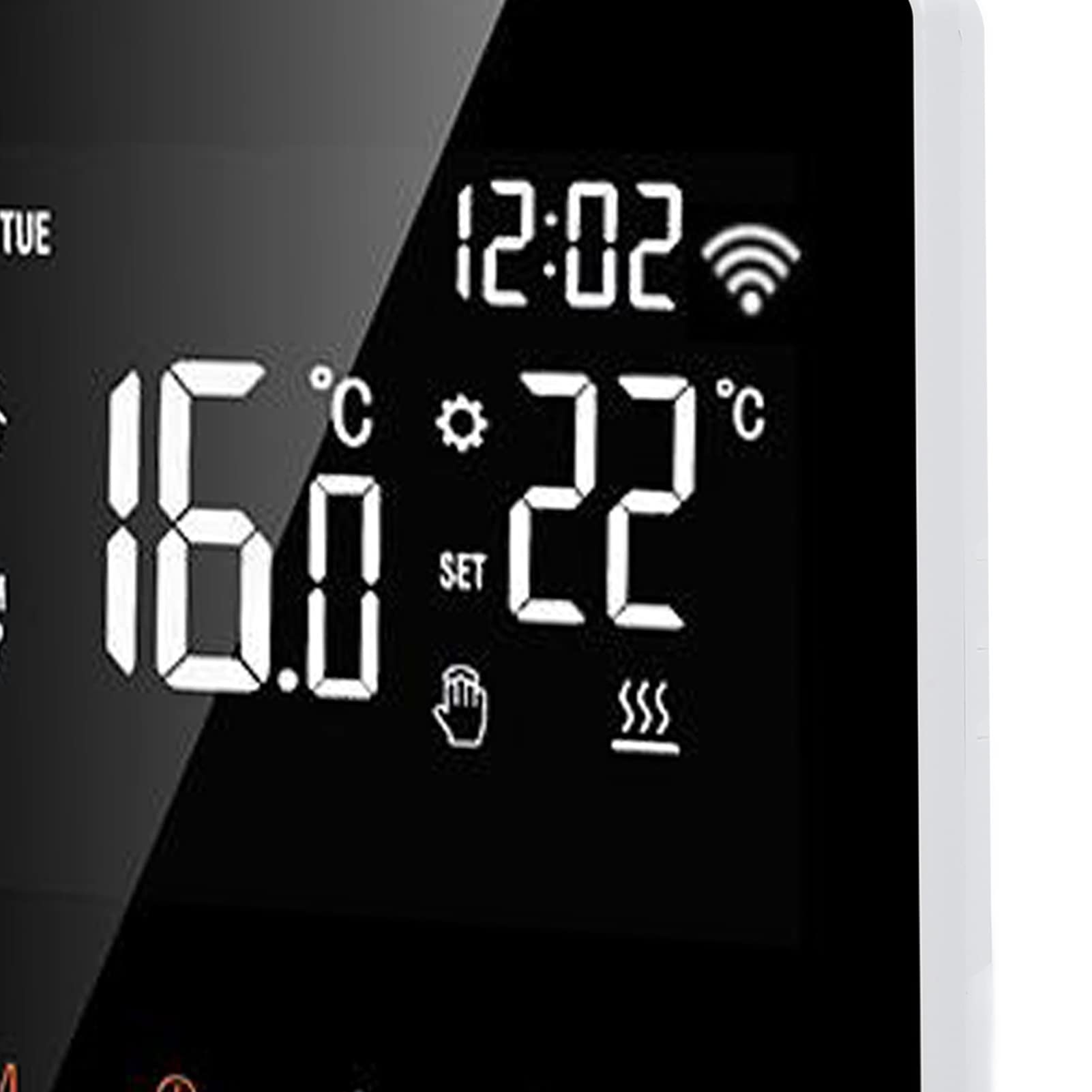 Wakects Inteligentny WiFi Termostat LCD do Ogrzewania Domu, AC230V (white
