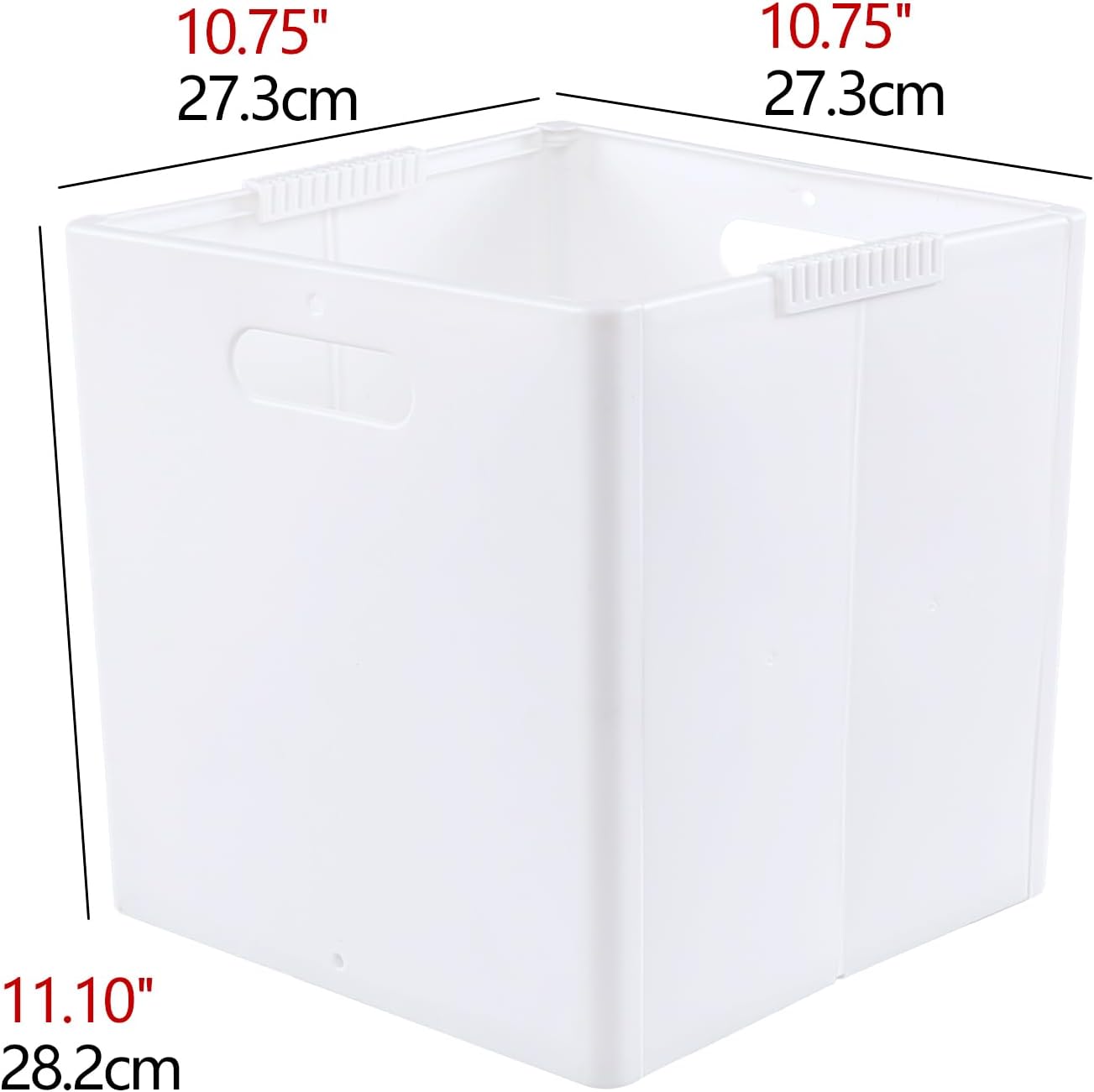 4-Pack Collapsible Plastic Storage Cube Bins, White Foldable Cube Storage Bins
