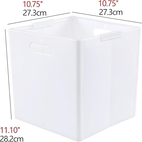 Miniatura 2 de Paquete de 4 cubos de almacenamiento de plástico plegables, cubos de almacenamiento plegables blancos