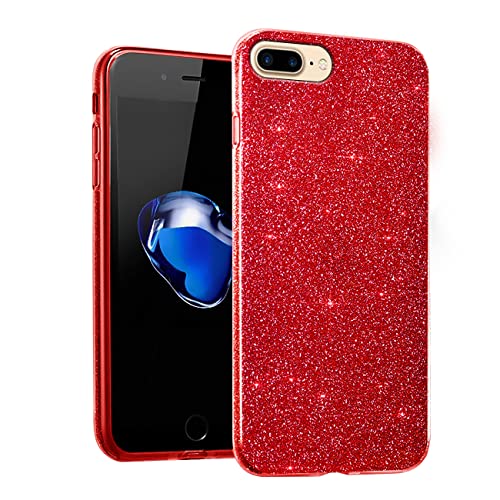 Stile Glitter: Questa custodia iPhone 7 Plus/8 Plus silicone ha un design glitterato unico sul retro, il glitter non si staccherà mai e rimarrà lucido, rendendo il tuo telefono più attraente ed elegante