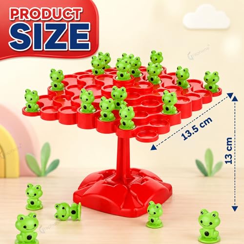 Image of GRAPHENE Multiplayer Frog Balance Games for Kids Board Games Family 50 + 10 Extra Frog Fun Topple Tree Indoor Educational Playtime Counting, Logic & Brain Skills 2-4 Players Game (5 + Years)