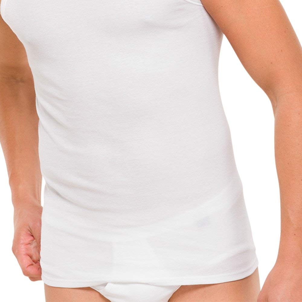 Schiesser 2 Pieza (Doble) Chaleco de los Hombres de la Chaqueta de Costilla - Blanco
