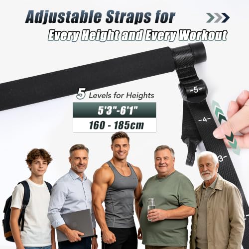 Image of Upgraded Pilates Bar Kit with Resistance Bands Natural Latex for Women & Men, Heavy-Duty Stainless Steel Multifunctional Yoga Pilates Stick for Home Gym Exercise Fitness Equipment Full-Body Workouts