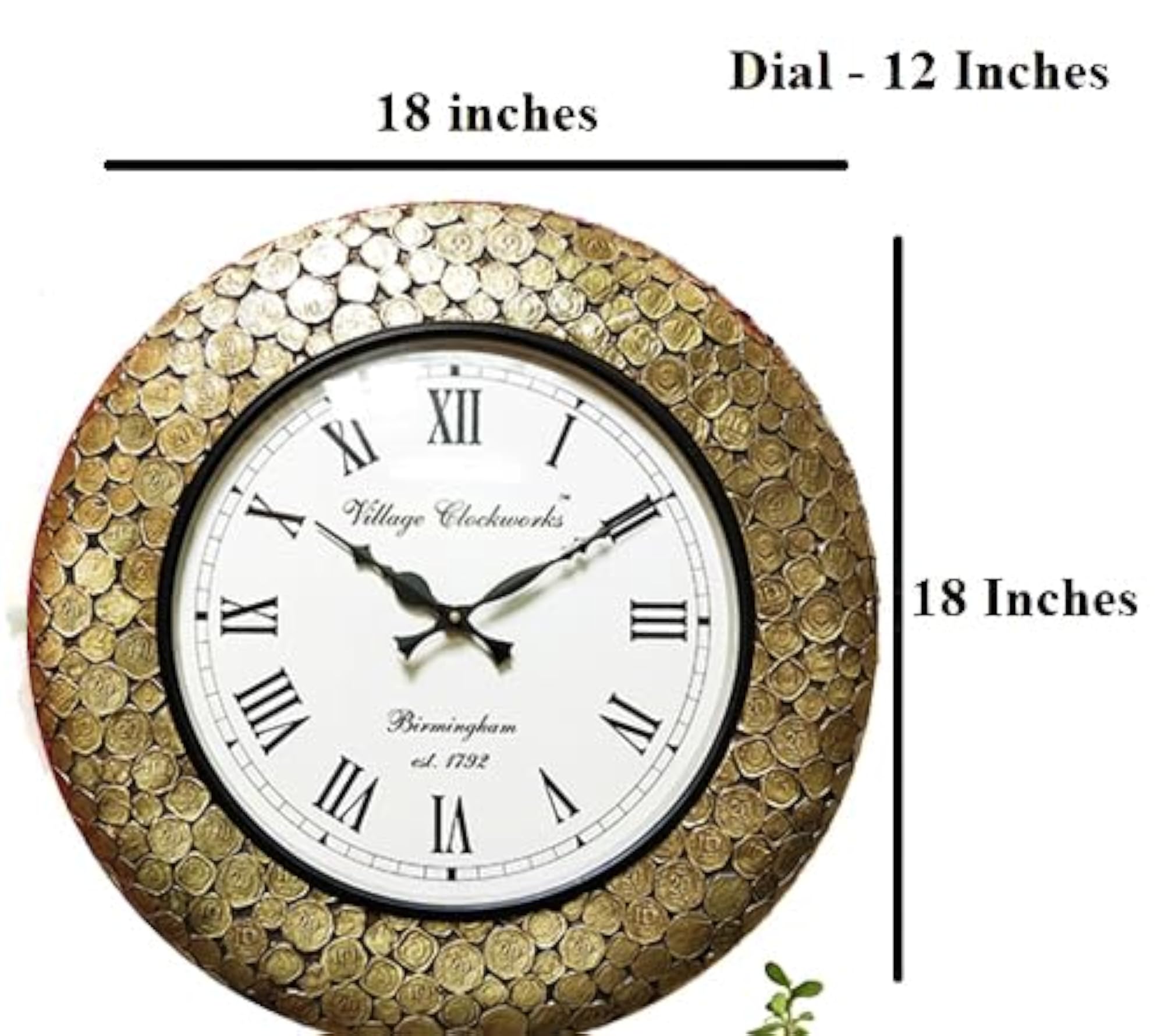 Village Clockworks Handcrafted Metal Analog Wall Clock