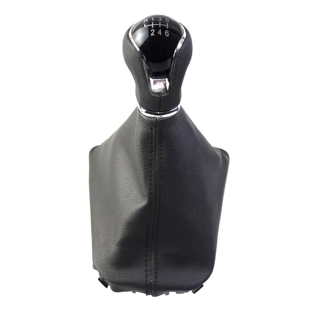 Ydxherta 6 Speed 5 Gear Shift Knob With Leather Shifter Gaiter Boot Cover For Seat For Ibiza V 6F For Arona Kj 2017-2025 Lhd Auto Parts(6 Speed)