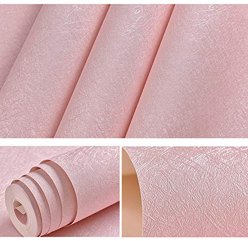 Cohoo Home Silk Pink Peel And Stick Wallpaper Self Adhesive Removable Pink Wallpaper Stick And Peel Pink Wallpaper 15.7 Inch X118 Inch Pink Contact Paper For Cabinets Bedroom Drawer Liner Wall Sticker #TOP2