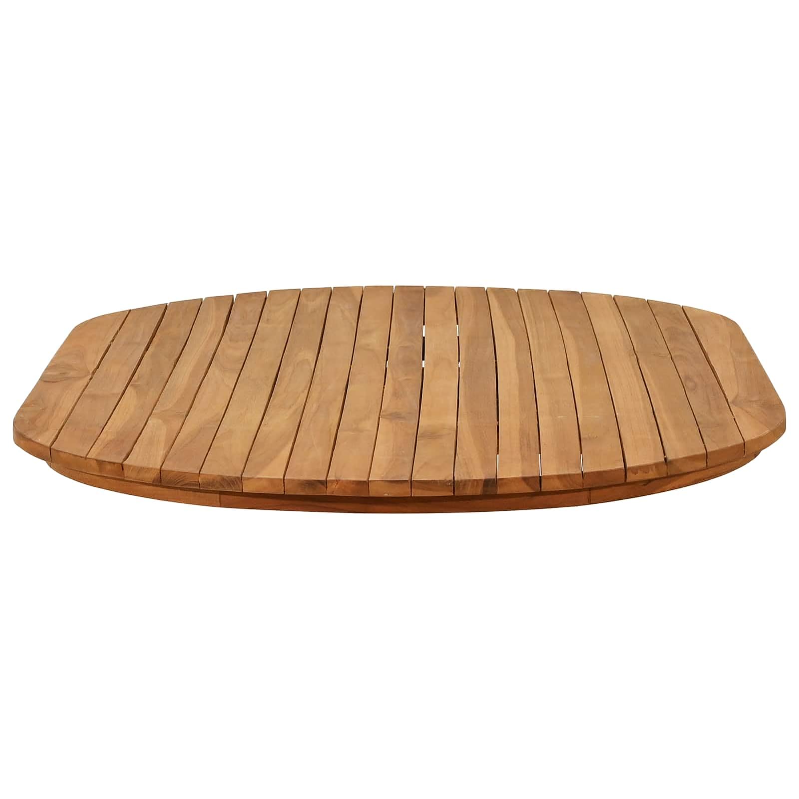 vidaXL Plateau de Table 120 x 70 x 3,5 cm Ovale Bois de Teck Massif, Surface en Teck Chic, Plateau Moderne pour Table à Manger, Meuble Pratique et Tendance