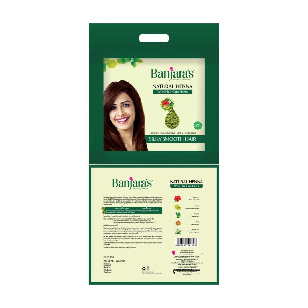 Banjara's Natural Henna Powder, 500 g