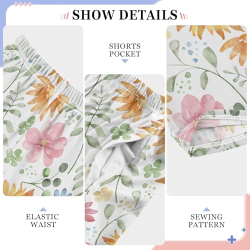 ZZKKO Watercolor Flowers Sunflower Boys Pants for Kids Jogger Pants with Pockets S-XL4