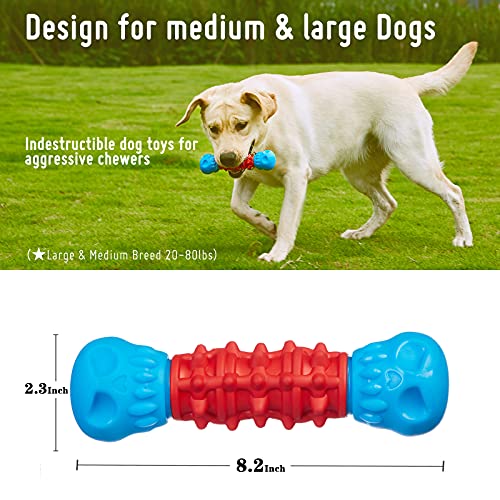 Nakanon Dog Chew Toys, Durable Dog Toys For Aggressive Chewers With Toughest Natural Rubber And Nylon, Medium/Large Breed Toys Indestructible Chew Toy For Dogs-Teeth Cleaning, Milk Flavor #TOP1