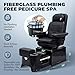 Pibbs PS92 No Plumbing Pedicure Spa Chair with Footsie Bath & Disposable Liners, Reclining Swivel Vibration Chair, Adjustable Footrest & Durable Fiberglass Base, Black, 57