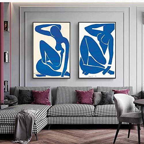 SDVIB Nus Bleus Célèbre Art Par Henri Matisse Toile Peintures Mur Art Affiches Et Gravures Nu Art Photos Pour Le Salon 50x70cmx2Pcs Sans Cadre