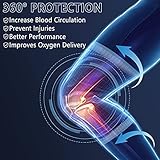 BESKEY Knee Support (Pair) Anti Slip Knee Brace Elastic Breathable Knee Compression Sleeve Help Joint Pain Relief for Arthritic Sufferer and Recovery from Injuries Fit for Sports (L, Black) - Image 5