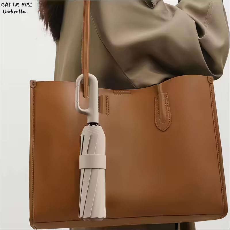 Image of Dwain Reverse Folding Compact Travel Umbrella, Windproof Inverted Design with C Shape Handle, Double Layer Waterproof, for Women & Men