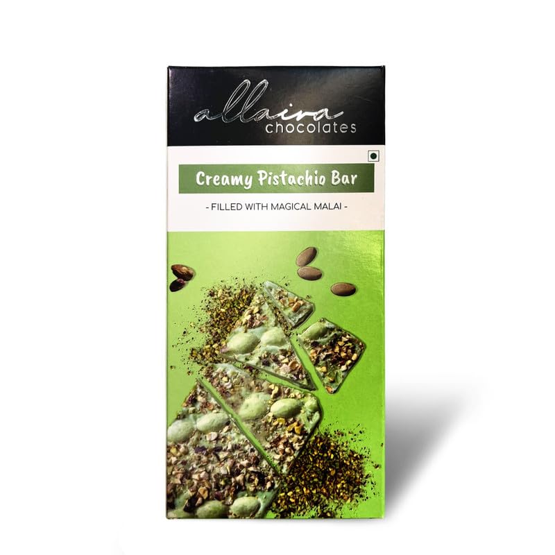 Fusion Malai Pista Chocolate Bar (140 Grams) - Made with Creamy Malai Filling, Chocolate-Coated Pistachios | Ideal Gift for Any Occasion