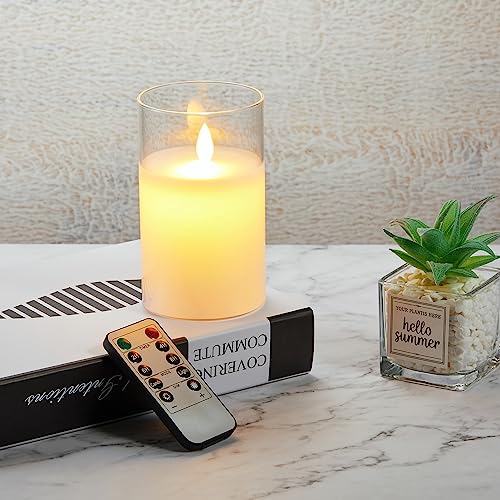 Velas LED recargables USB de cristal parpadeante de 7.5x12.5cm para decoración 6